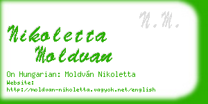 nikoletta moldvan business card